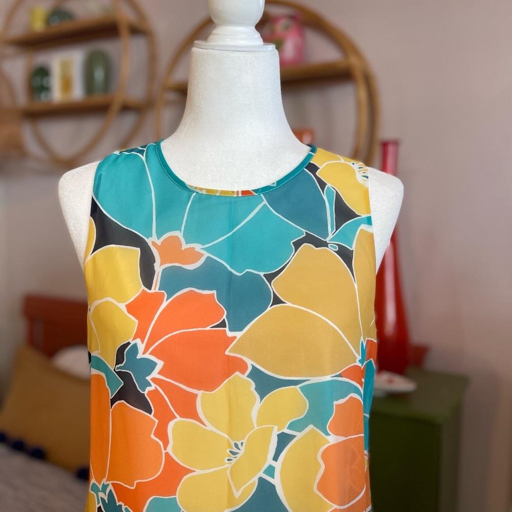 🌼🌻Nine West Brightly Bold Floral Sun Dress - Picture 3 of 5